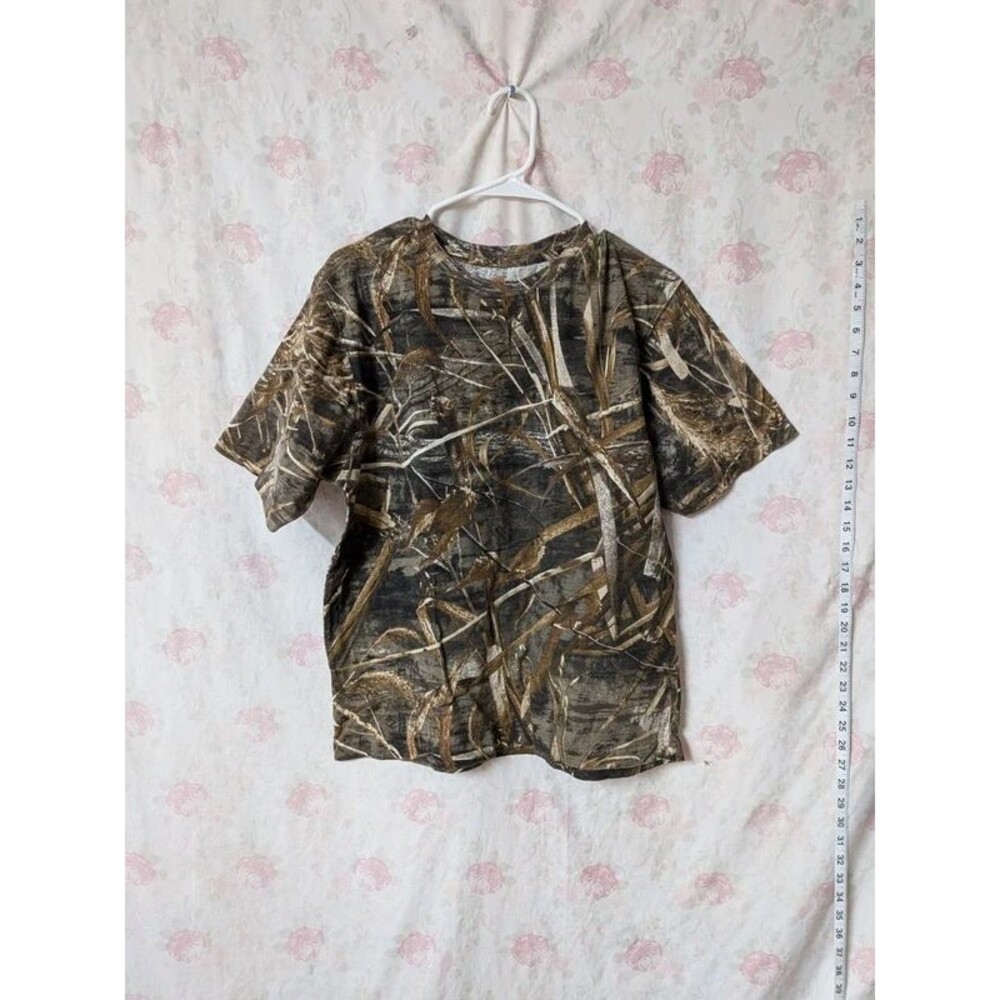 Vintage Game Winner Marshland Camo T-Shirt - Men's M Gorpcore AOP Tee A093